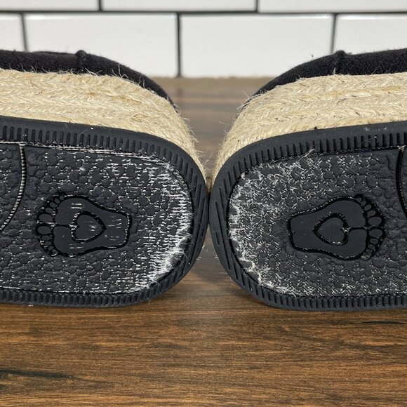 Skechers BOBS Highlights High Jinx Womens Sz 7.5 Shoes Black Canvas Espadrille - Picture 9 of 13